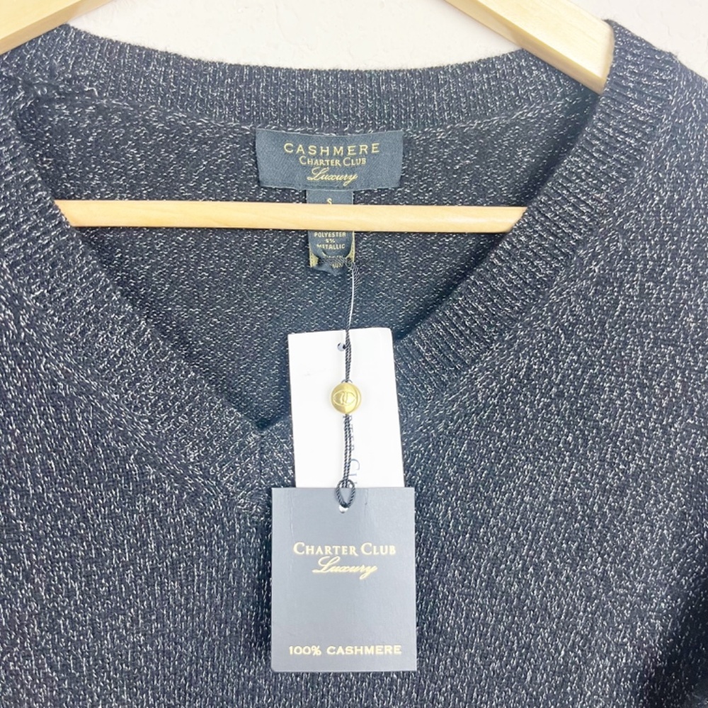 Charter Club Basic V Neck Cashmere Sweater Size Small - Picture 3 of 6